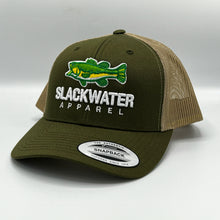 Load image into Gallery viewer, Moss Khaki Largemouth Bass Trucker Snapback