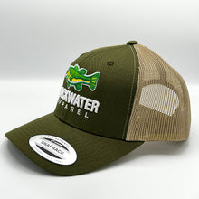 Load image into Gallery viewer, Moss Khaki Largemouth Bass Trucker Snapback