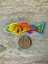 Load image into Gallery viewer, Holographic Mini Skeleton Brown Zombie Trout Sticker