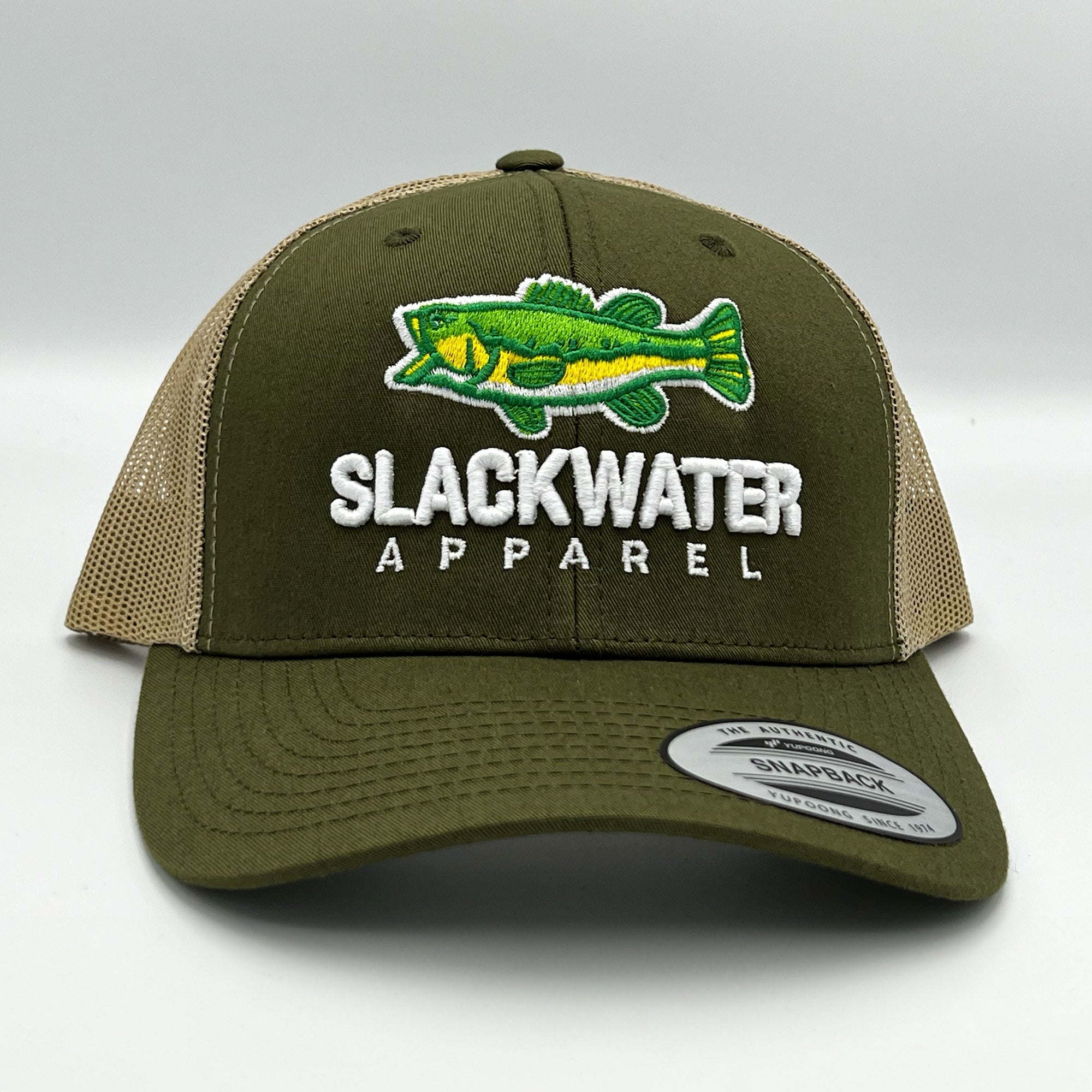 Moss Khaki Largemouth Bass Trucker Snapback – Slackwater Apparel LLC