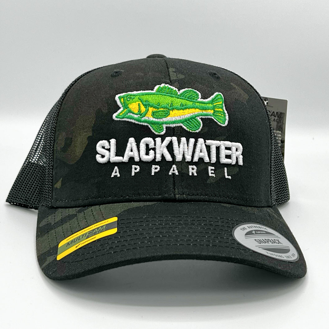 Multicam Black Largemouth Bass Trucker Snapback