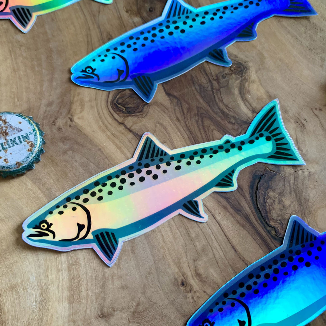 Holographic King Salmon Sticker