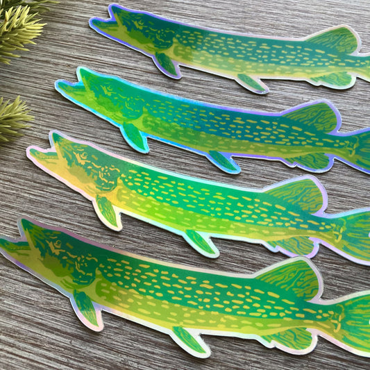 Holographic Northern Pike Sticker