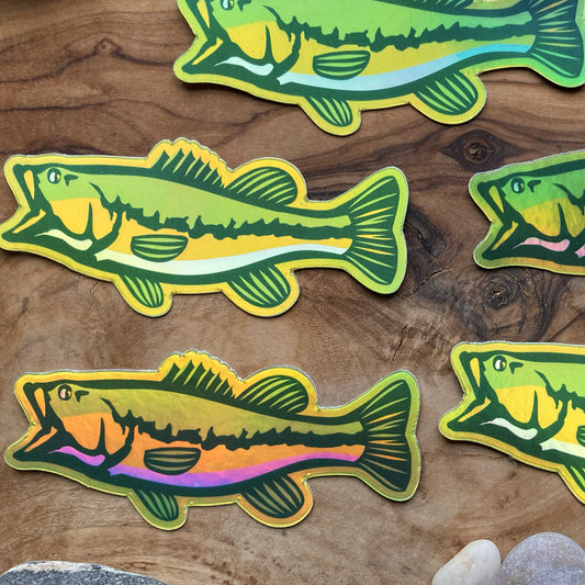 Largemouth Bass Holographic Fishing Decal