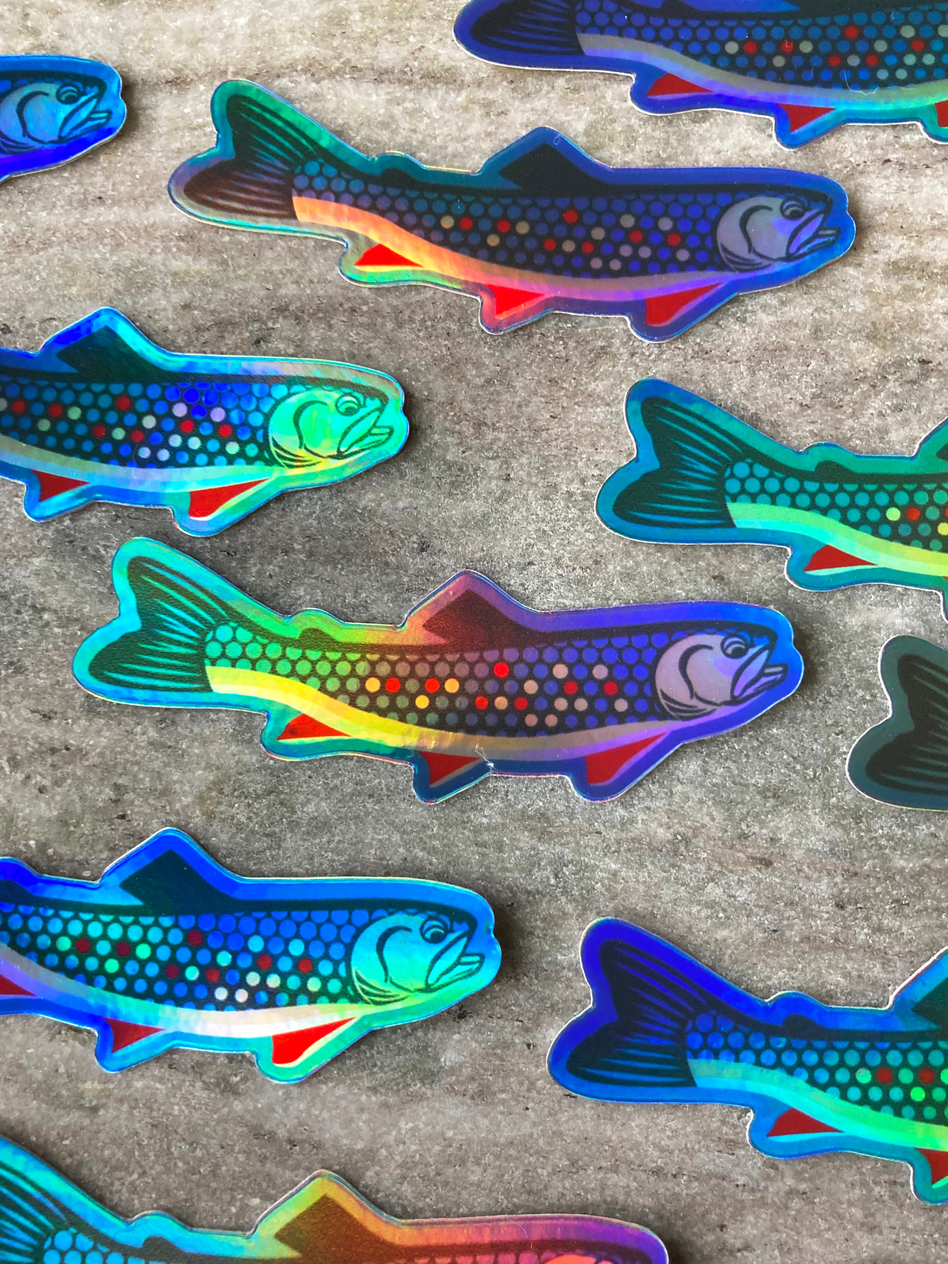 Holographic Mini Brook Trout Sticker – Slackwater Apparel LLC