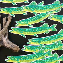 Load image into Gallery viewer, Wisconsin Northwoods Die Cut Northern Pike Stickers
