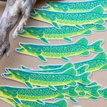Load image into Gallery viewer, Wisconsin Northwoods Die Cut Northern Pike Stickers
